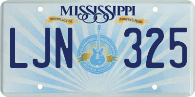 MS license plate LJN325