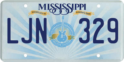 MS license plate LJN329