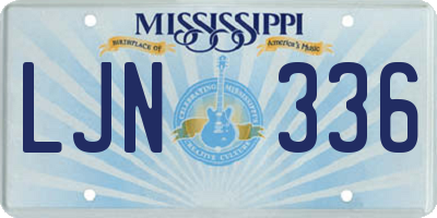 MS license plate LJN336