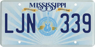 MS license plate LJN339