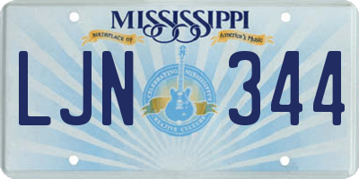 MS license plate LJN344