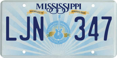 MS license plate LJN347