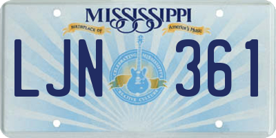 MS license plate LJN361