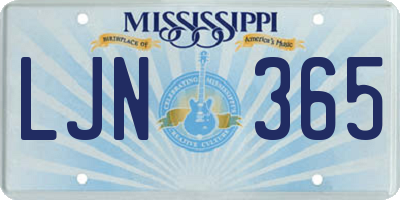 MS license plate LJN365