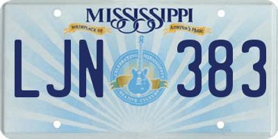 MS license plate LJN383