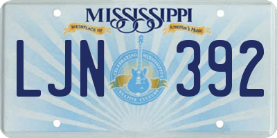 MS license plate LJN392