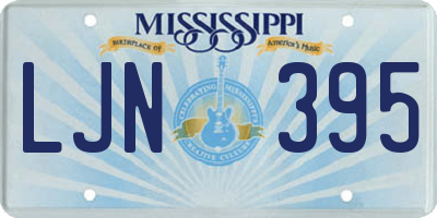 MS license plate LJN395