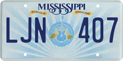 MS license plate LJN407