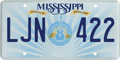 MS license plate LJN422