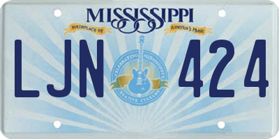 MS license plate LJN424