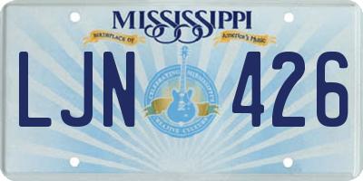 MS license plate LJN426