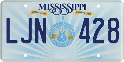 MS license plate LJN428