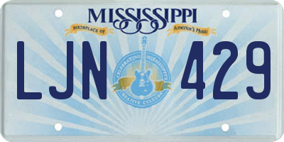 MS license plate LJN429