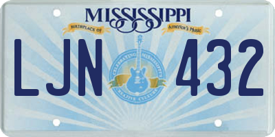 MS license plate LJN432