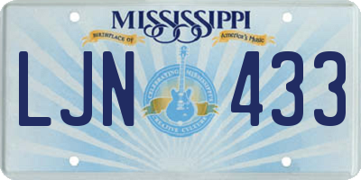 MS license plate LJN433