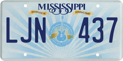 MS license plate LJN437