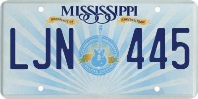 MS license plate LJN445