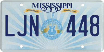 MS license plate LJN448