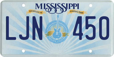 MS license plate LJN450