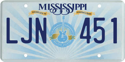 MS license plate LJN451