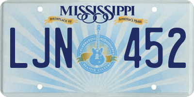 MS license plate LJN452