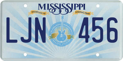 MS license plate LJN456