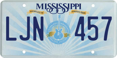 MS license plate LJN457