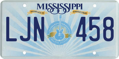 MS license plate LJN458