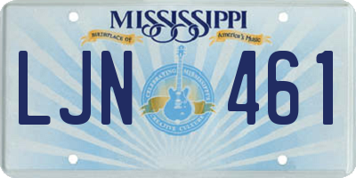 MS license plate LJN461