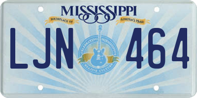 MS license plate LJN464