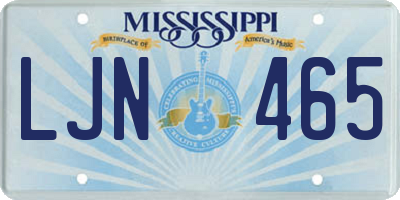 MS license plate LJN465