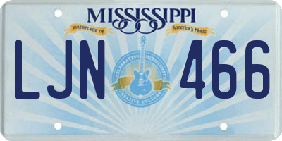 MS license plate LJN466