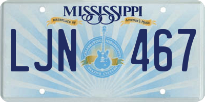 MS license plate LJN467