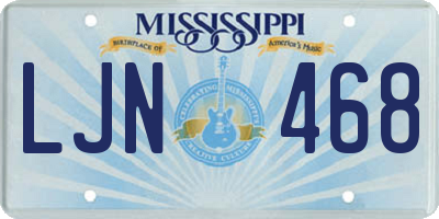 MS license plate LJN468