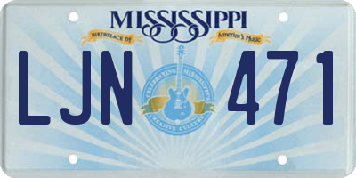 MS license plate LJN471