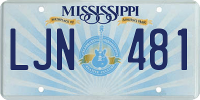 MS license plate LJN481