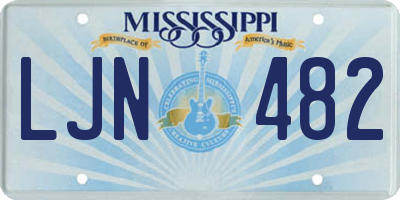 MS license plate LJN482