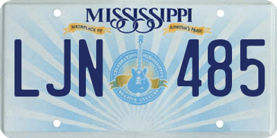 MS license plate LJN485