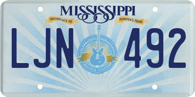 MS license plate LJN492