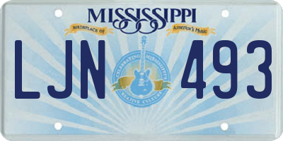 MS license plate LJN493