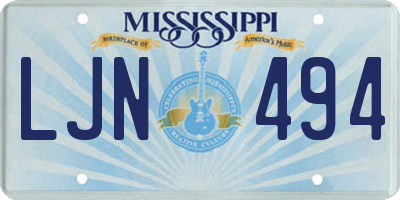 MS license plate LJN494
