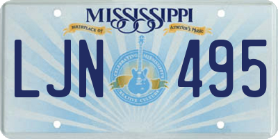 MS license plate LJN495