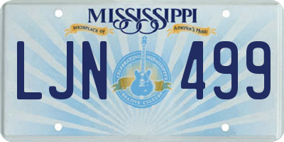 MS license plate LJN499