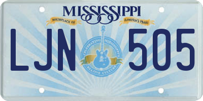 MS license plate LJN505