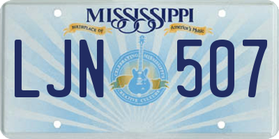 MS license plate LJN507
