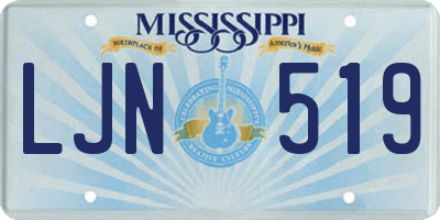 MS license plate LJN519