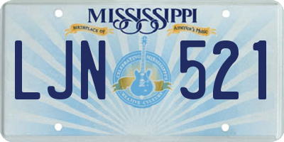 MS license plate LJN521