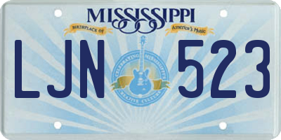 MS license plate LJN523