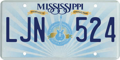 MS license plate LJN524