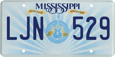 MS license plate LJN529